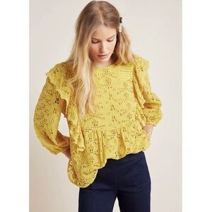 Anthropologie Clementine eyelet blouse
